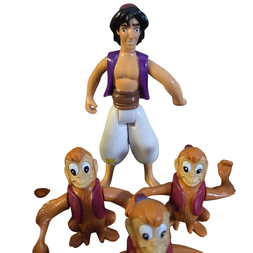 Mixed Disney Aladdin Character Mini‎ Figures Set Abu Jasmine Aladdin Tiger Rajah